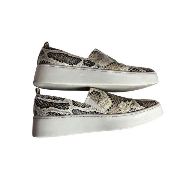 Vince Snake Print Loafers in Cream and Brown - Picture 2 of 7